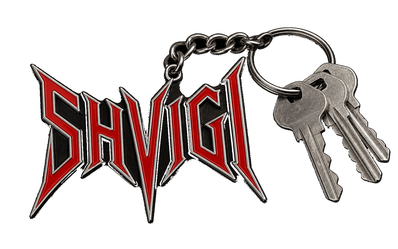 Red enamel keychain